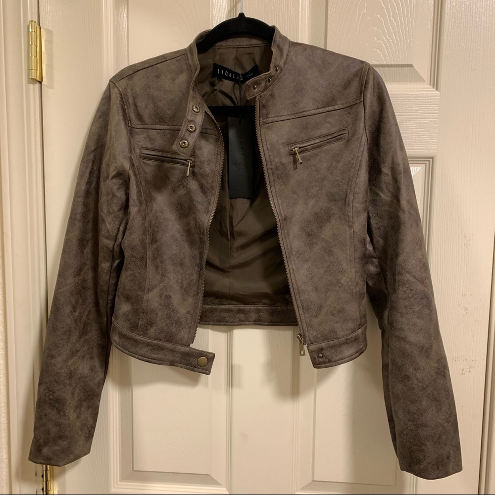 Lioness chocolate moto jacket